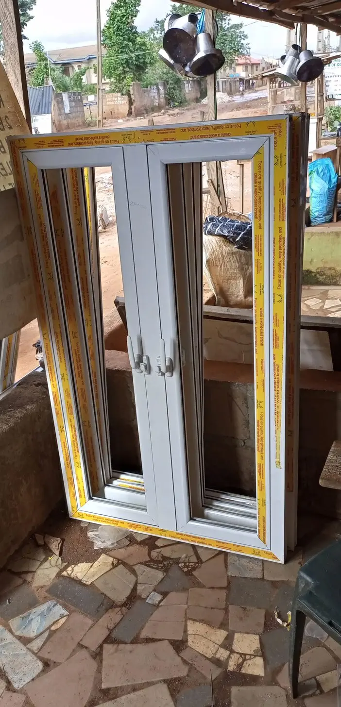 Double casement frame standing outside