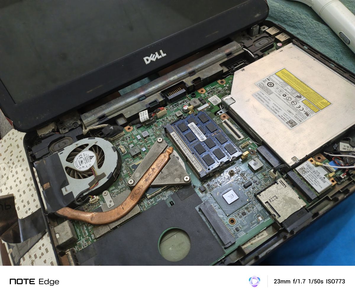 Laptop internals opened for repair