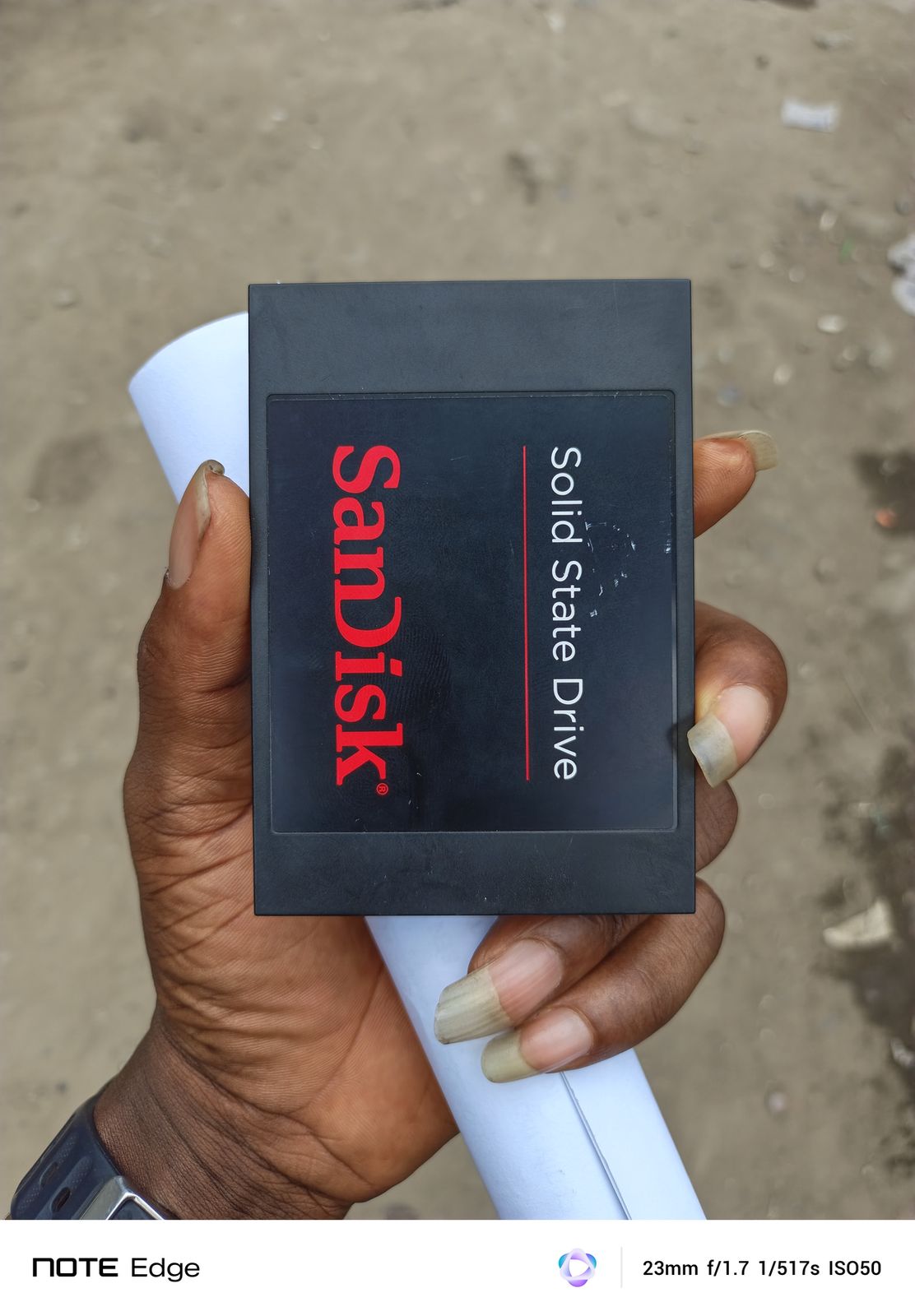 SanDisk SSD in hand